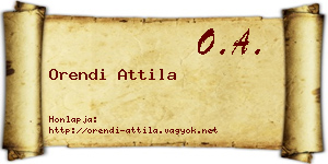 Orendi Attila névjegykártya